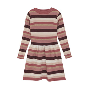 Minymo Stripe Sweater Dress Dusty Rose