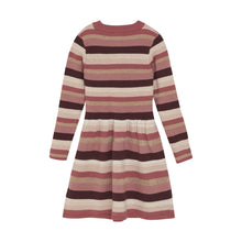 Load image into Gallery viewer, Minymo Stripe Sweater Dress Dusty Rose
