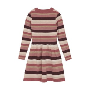 Minymo Stripe Sweater Dress Dusty Rose