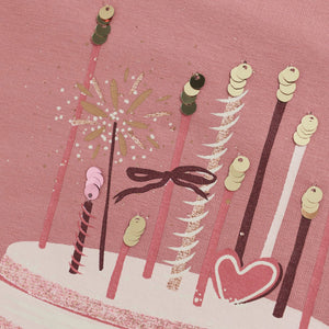 Minymo Birthday Cake Sweatshirt Dusty Rose