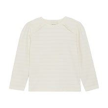 Load image into Gallery viewer, Minymo Pointelle Frill Tee Eggnog
