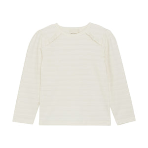 Minymo Pointelle Frill Tee Eggnog