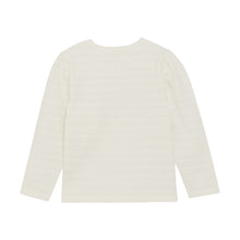 Load image into Gallery viewer, Minymo Pointelle Frill Tee Eggnog
