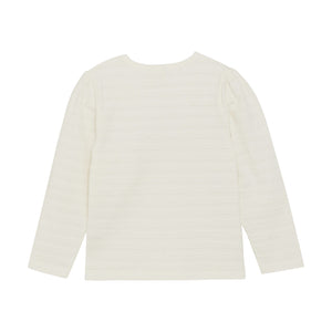 Minymo Pointelle Frill Tee Eggnog