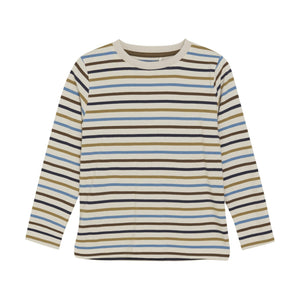 Minymo Stripe Yarn Dye Tee Sandshell