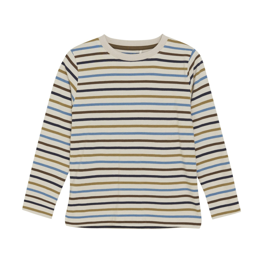 Minymo Stripe Yarn Dye Tee Sandshell