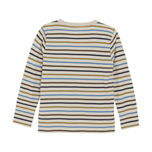 Load image into Gallery viewer, Minymo Stripe Yarn Dye Tee Sandshell
