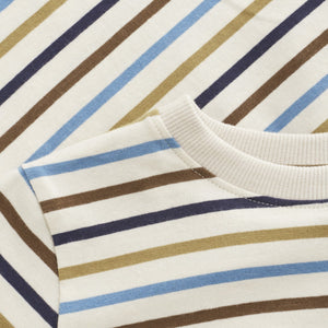 Minymo Stripe Yarn Dye Tee Sandshell