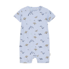 Load image into Gallery viewer, Minymo Ocean Print Rib Shortie Playsuit
