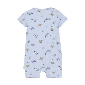 Minymo Ocean Print Rib Shortie Playsuit