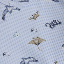 Load image into Gallery viewer, Minymo Ocean Print Rib Shortie Playsuit

