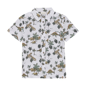 Minymo Dino Print  Shirt Bright White