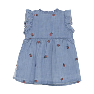 Minymo Ladybug Chambray Baby Dress