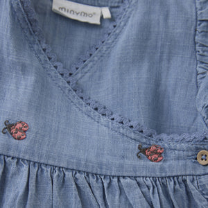 Minymo Ladybug Chambray Baby Dress