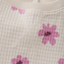 Load image into Gallery viewer, Minymo Pink Daisy Waffle Sweatshirt
