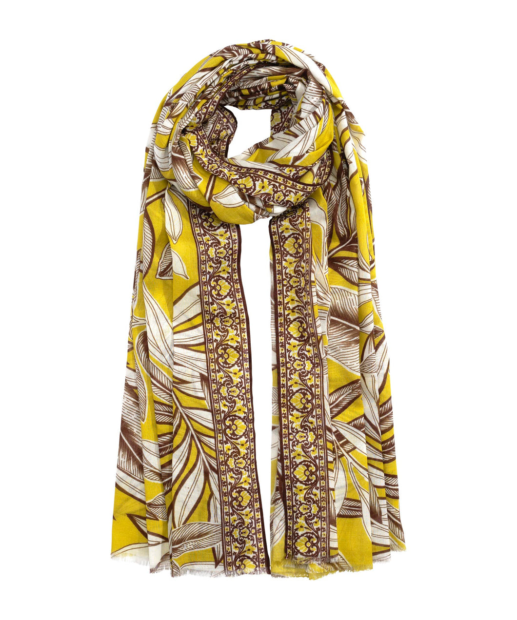 Echo Happy Golden Palm Scarf Citron