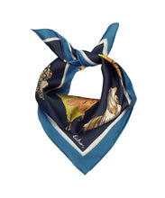 Load image into Gallery viewer, Echo Doggie Daycare Square Silk Bandana Navy
