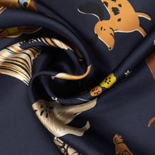 Load image into Gallery viewer, Echo Doggie Daycare Square Silk Bandana Navy
