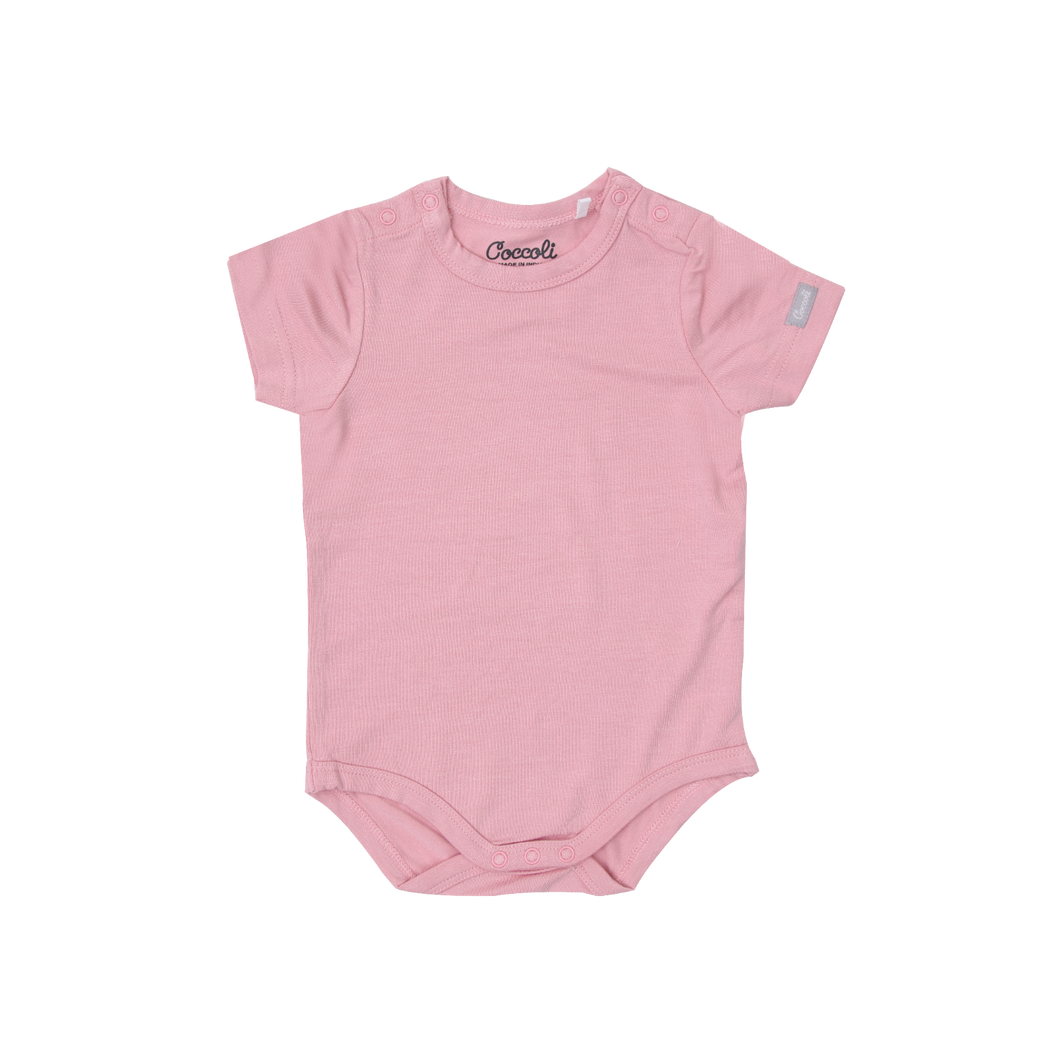 Coccoli Short Sleeve Onesie Silver Pink