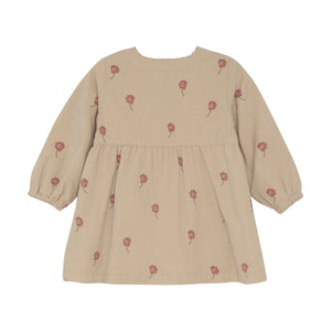 Minymo Flower Print Cord Baby Dress