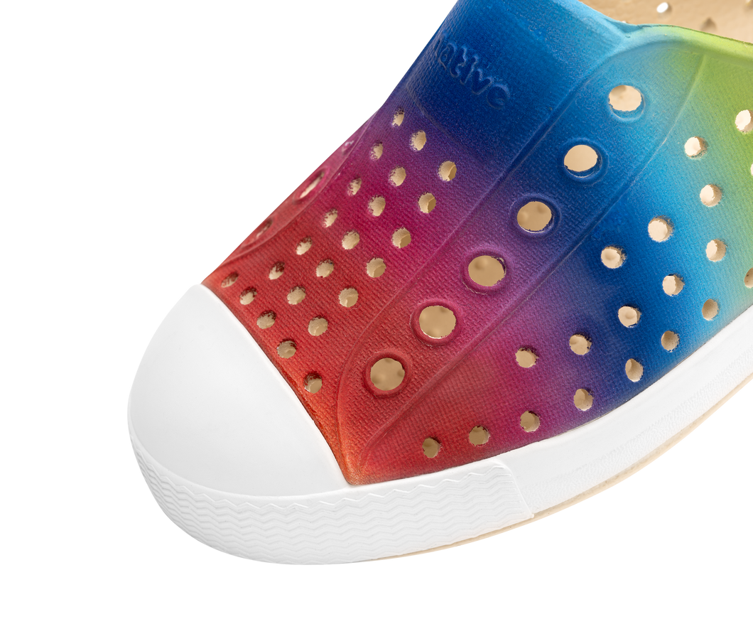 Native Jefferson Print Kids Shoes Rainbow Gradient