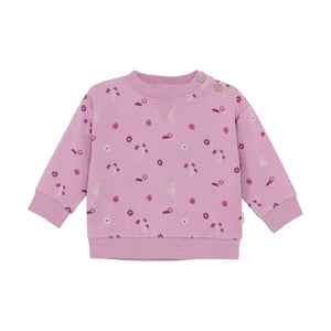 Minymo Flower Print Sweatshirt and Jogger Orchid