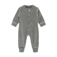Load image into Gallery viewer, Noppies Velour Stripe Sleeper Balsam Green
