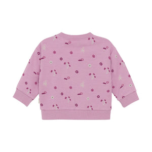 Minymo Flower Print Sweatshirt and Jogger Orchid