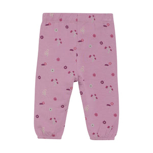 Minymo Flower Print Sweatshirt and Jogger Orchid