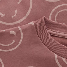 Load image into Gallery viewer, Minymo Happy Face Sweatshirt Rose
