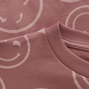 Minymo Happy Face Sweatshirt Rose