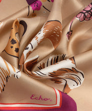 Load image into Gallery viewer, Echo Doggie Daycare Square Silk Bandana Dusty Rose
