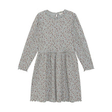 Load image into Gallery viewer, Minymo Flower Print Rib Dress Soft Sage

