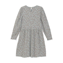 Load image into Gallery viewer, Minymo Flower Print Rib Dress Soft Sage
