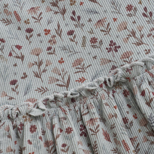 Minymo Flower Print Rib Dress Soft Sage