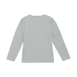 Minymo Flower and Glitter Tee Soft Sage