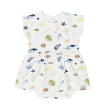 Load image into Gallery viewer, Coccoli Sea Shells Cotton Modal Ruffle Shortie Playsuit
