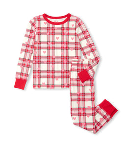 Hatley Hearts Plaid Stretch Cotton Pyjamas