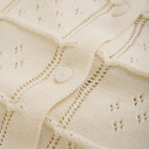 Minymo Windowpane Eyelet Cardigan