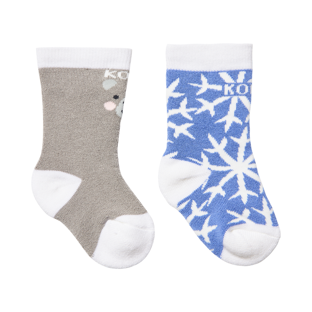 Kombi Adorable Twin Pack Infant Socks Icy Silky Blue