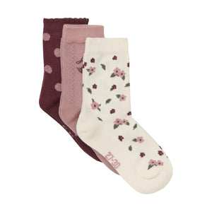 Minymo 3-Pack Socks Flower Mix