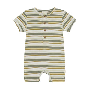 Minymo Stripe Yarn Dye Rib Shortie Playsuit