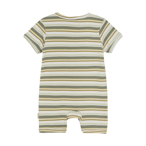 Minymo Stripe Yarn Dye Rib Shortie Playsuit