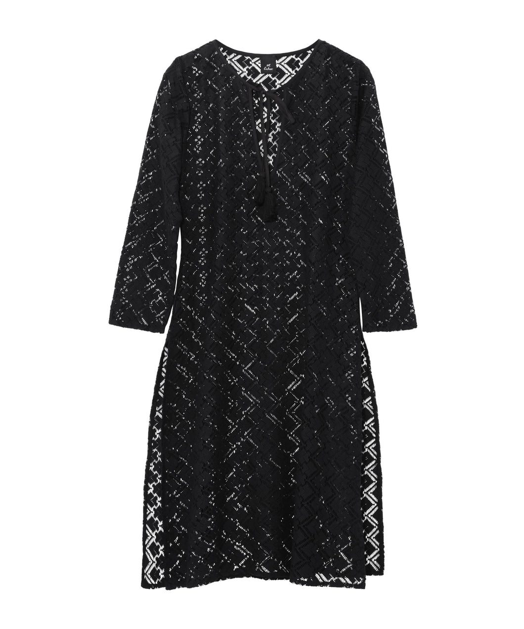 Echo Astrid Longline Lace Dress Black