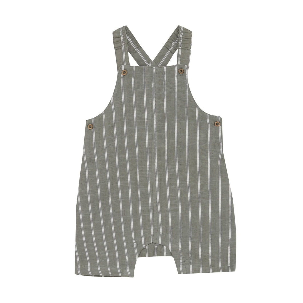 Minymo Baby Onesie and Stripe Overall Sage