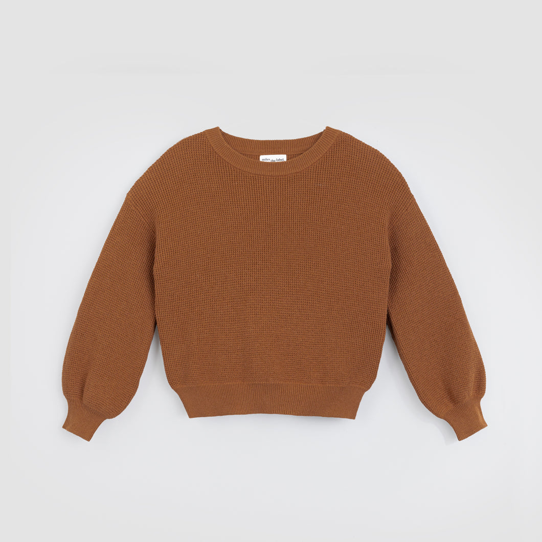 Miles the Label Girls Waffle Knit Sweater