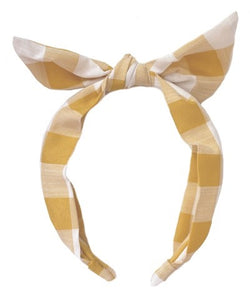 Rockahula Yellow Retro Check Headband