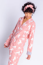 Load image into Gallery viewer, PJ Salvage Flannel Pyjamas Pink Horses
