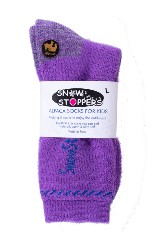 Alpaca Wool Socks Purple/Grey