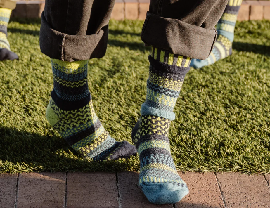 Solmate Adult Recycled Cotton Blend Sox Lemongrass